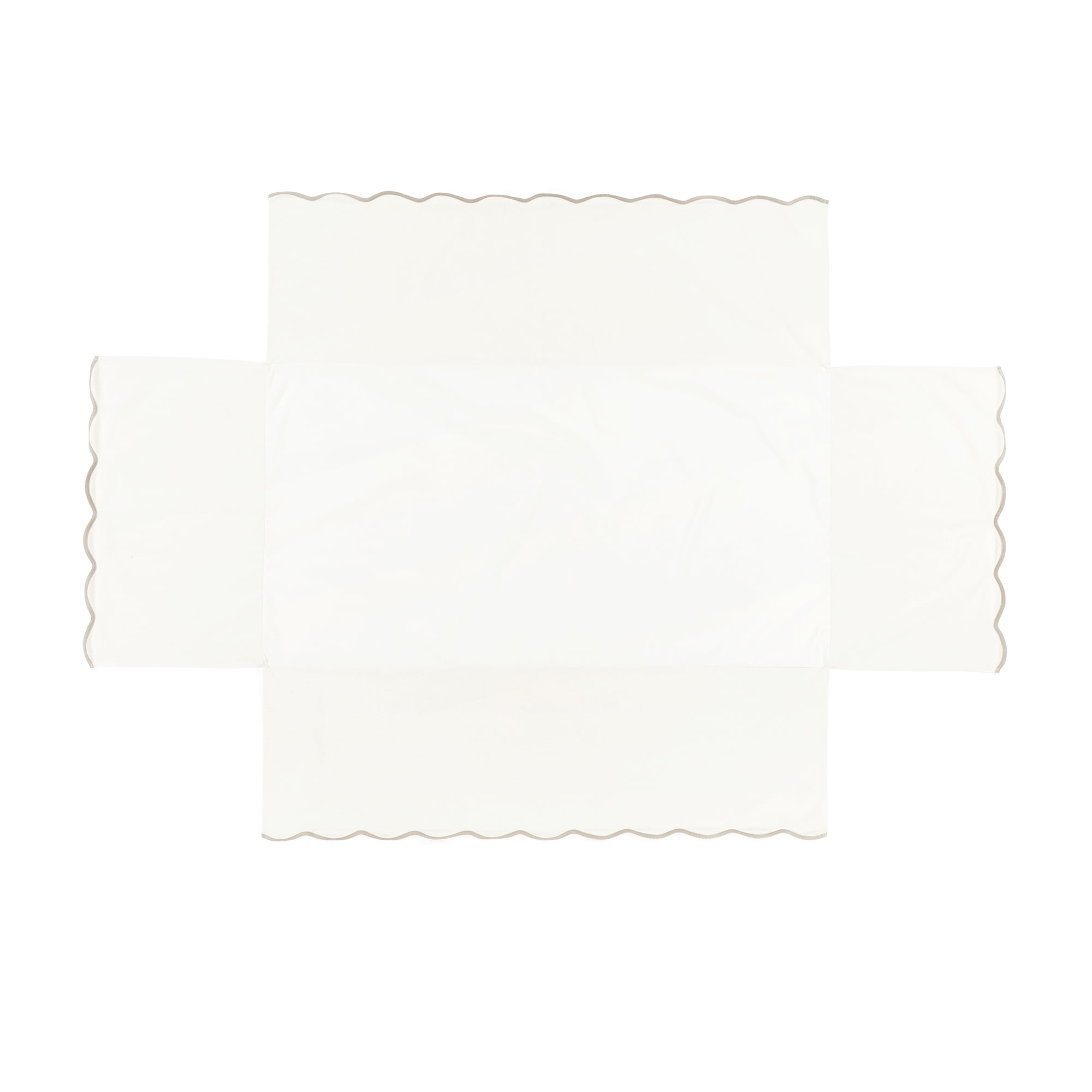 Lush Decor Coastal Chic Scalloped Edge Baby Crib Skirt Single 28" W x 52" L + 16" Drop Neutral - Scalloped Crib Skirt - Gender Neutral Nursery Decor - White Crib Skirt