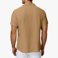thumbnail image 3 of APEXFWDT Men's Button Down Dress Shirt - Casual Collared Short Sleeve Shirt Summer Shirts for Daily Wear & Outings,XL,Khaki, 3 of 7