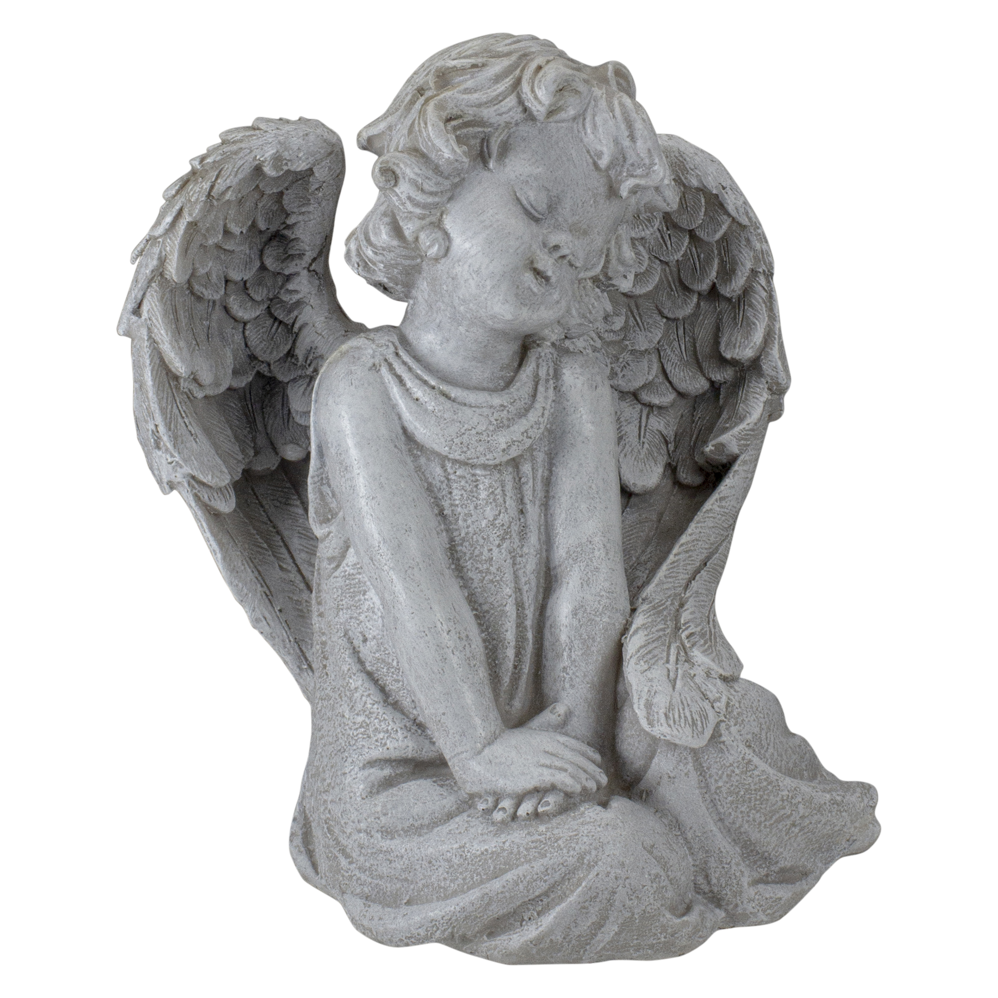 Northlight 8.75" Gray Sitting  Angel with Wings Outdoor Garden Statue - image 3 of 5