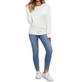 thumbnail image 2 of INSPIRE CHIC Women's Long Sleeve Crew Neck 2025 Fall Soft Basic Pullover Sweaters Top XS White, 2 of 6