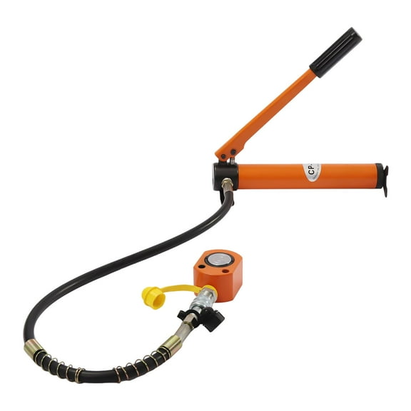 10T Hydraulic Ram Cylinder Jack Low Profile Porta Power Ram Single-Acting Mini Jack Ram with CP-180 Hydraulic Hand Pump 0.43" Stroke for Machinery Shipbuilding