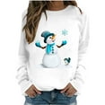 thumbnail image 2 of Titcea Christmas Sweaters for Women Cute Snowman Fashion Round Neck Pullover Sweatshirts Xmas Party Comfort Casual Tops, 2 of 4