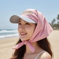 thumbnail image 4 of Byfri Integrated Scarf Baseball Cap Sun Protection Visor Hat for Women Summer Beach Wear One Size, 4 of 7