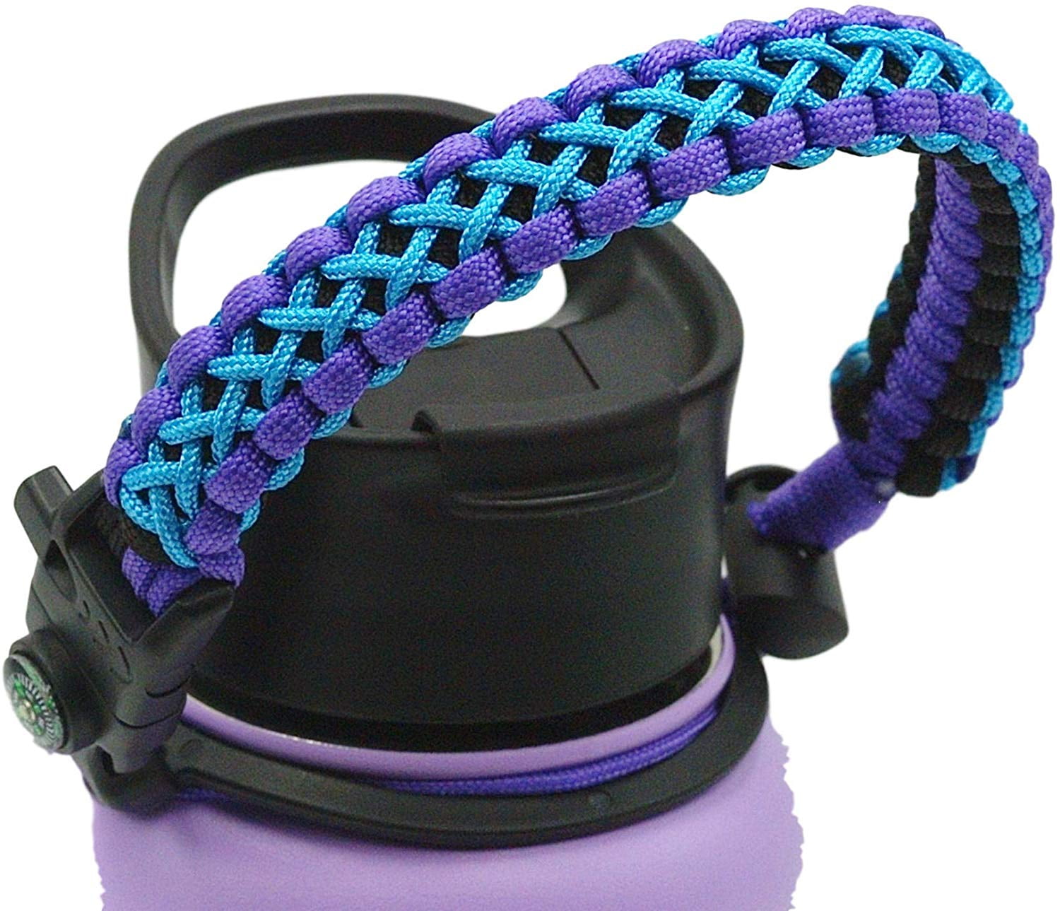 SendCord Paracord Handle for Hydro Flask Wide Mouth Water Bottles - Easy  Carrier with Survival-Strap, Safety Ring, and Carabiner - Fits Wide Mouth