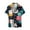 v#143Black617, variant on Men'S T-Shirt Cute Geometric Style Cat Pattern Cardigan Short Sleeve Collar Soft Fabric Breathable Lightweight For Beach Lounging Fashion Tee,Black,L