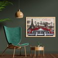 thumbnail image 2 of Retro Wall Art with Frame, European Parisian City Scenery with Old Auto Mousque and Eiffel Silhouette Art, Printed Fabric Poster for Bathroom Living Room, 35" x 23", Red Cream Grey, by Ambesonne, 2 of 2