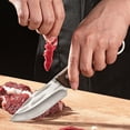 thumbnail image 5 of Stainless dinner/steak knife; handheld meat knife for chops and everyday slicing, 5 of 6