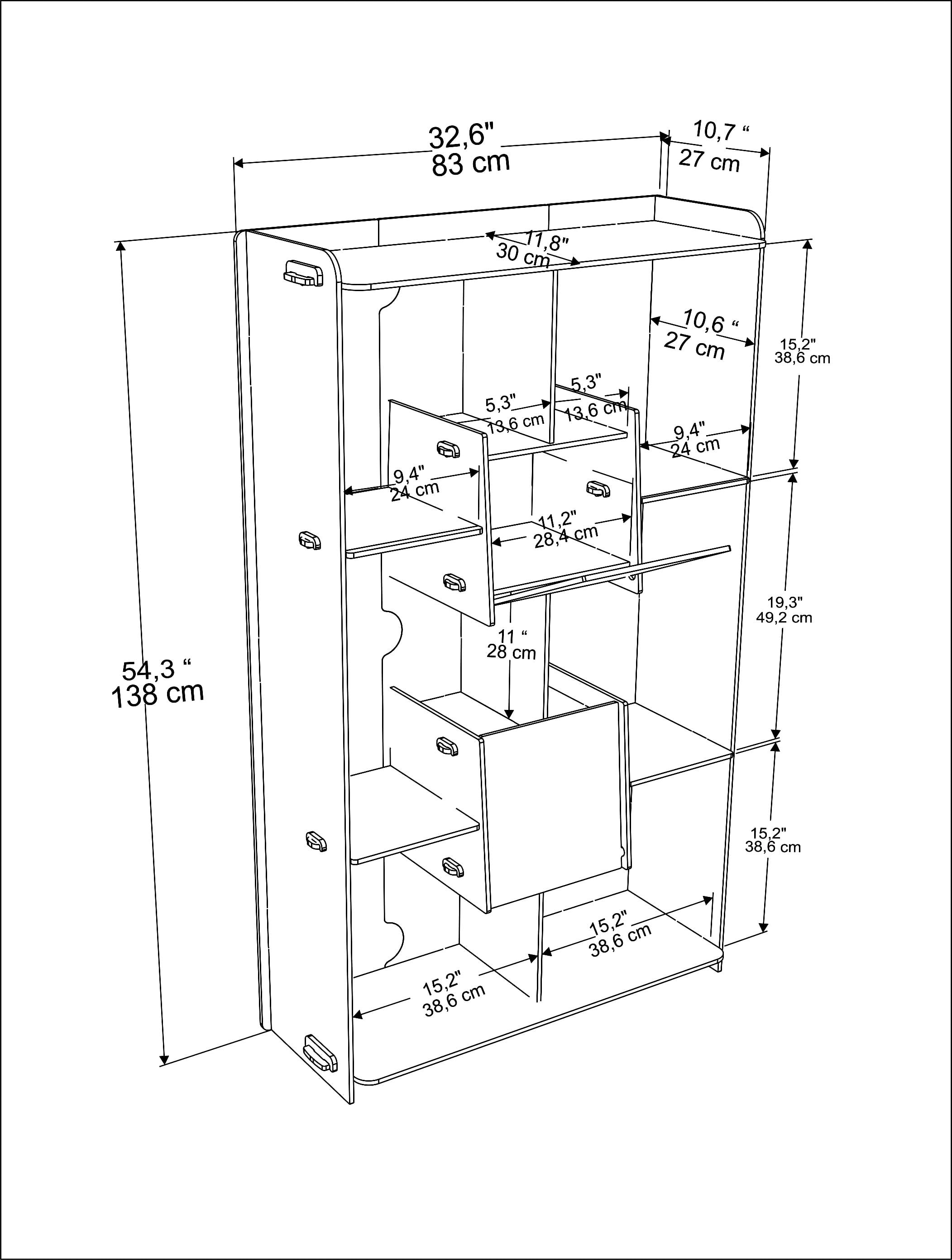 Pana 55'' Long Bookcase Bookshelf Display Unit for Living Rooms or Home Office Natural Oak Finish