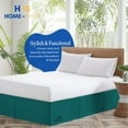 thumbnail image 3 of HNB Store Pleated Bed Skirt Easy Fit 18" inch Drop | Microfiber Made | Short King | Teal, 3 of 8