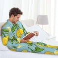 thumbnail image 6 of Salouo Lemon Print Button-Front Long Sleeve Pajama Set for Men, Soft 2Pjs Men's Long Sleeve Sleepwear-XX-Large, 6 of 7