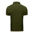 thumbnail image 6 of YYDGH Men's Summer Polo Shirts Lapel V Neck Short Sleeve Tees Casual Solid Color Trendy Button Collared Slim Fit Tops Pocket, 6 of 9