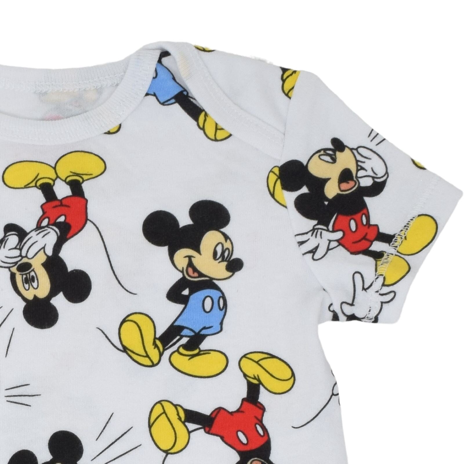 Disney Mickey Mouse Baby Boy or Girl 5-Pack One Piece Bodysuits Yellow Red Grey Multi