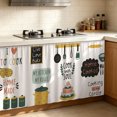thumbnail image 3 of Kitchen Tool Pattern Dustproof Curtain, Adhesive Mounted Fabric Drape, Stick On Cover for Cabinet Interior and Cooking Area Decoration, 3 of 5