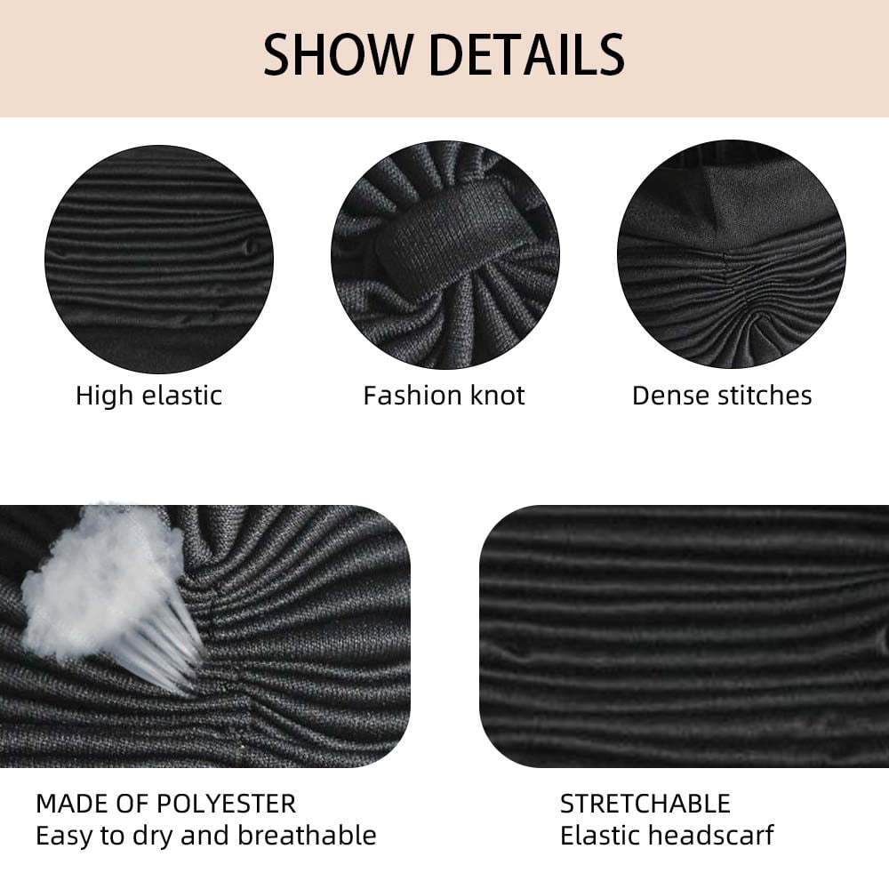 22PCS Stretch Turbans Chemo Head Wrap for Women Man Cancer Head Beanie Twisted Turban Cap Cover Hats