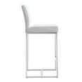 thumbnail image 4 of TOV Furniture Denmark White Vegan Leather Counter Stool with Silver Legs - Set of 2, 4 of 10