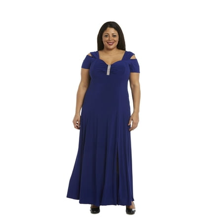 Plus 2 Piece Jacket Dress - Women's Plus Size 1 Piece Cold Shoulder Slinky Knit Long Dress
