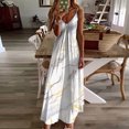 thumbnail image 5 of WREESH Womens Summer Maxi Dress Printed Sleeveless Spaghetti Strap Long Dress Deep V Neck Dress Boho Beach Dresses White, 5 of 5