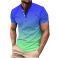 thumbnail image 2 of Njoeus Golf Shirts For Men Muscle Shirts For Men Mens Golf Shirts Gradient Short Sleeve Collared Classic Golf Tennis T Shirts Casual Active Work Tee Shirts S-5Xl（Available In Big & Tall) Black Sports, 2 of 5