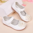 thumbnail image 5 of Staki Toddler Girls White Dress Shoes Toddler Little Girl Mary Jane Dress Shoes Ballet Flats for Girl Party School Shoes Bowknot Princess Shoes(White,10.5 Toddler), 5 of 7