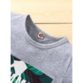 thumbnail image 4 of Seyurigaoka 2Pcs Boys Summer Outfit, Letter Print Short Sleeve T-Shirt + Floral Shorts Set for Kids, 18 Months to 5 Years, 4 of 9
