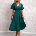 thumbnail image 5 of Gspmoly Robes d'Été pour Femmes, Robe Décontractée pour Femmes avec Poches, Robe d'Été à Imprimé Floral, Robe Courte à Col en V, Robes de Cocktail, Liquidation, 5 of 5