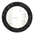 thumbnail image 1 of Designart 'Obsidian Impressions 10' Miroir Moderne - Miroir Mural Ovale ou Rond - 24x24, 1 of 4