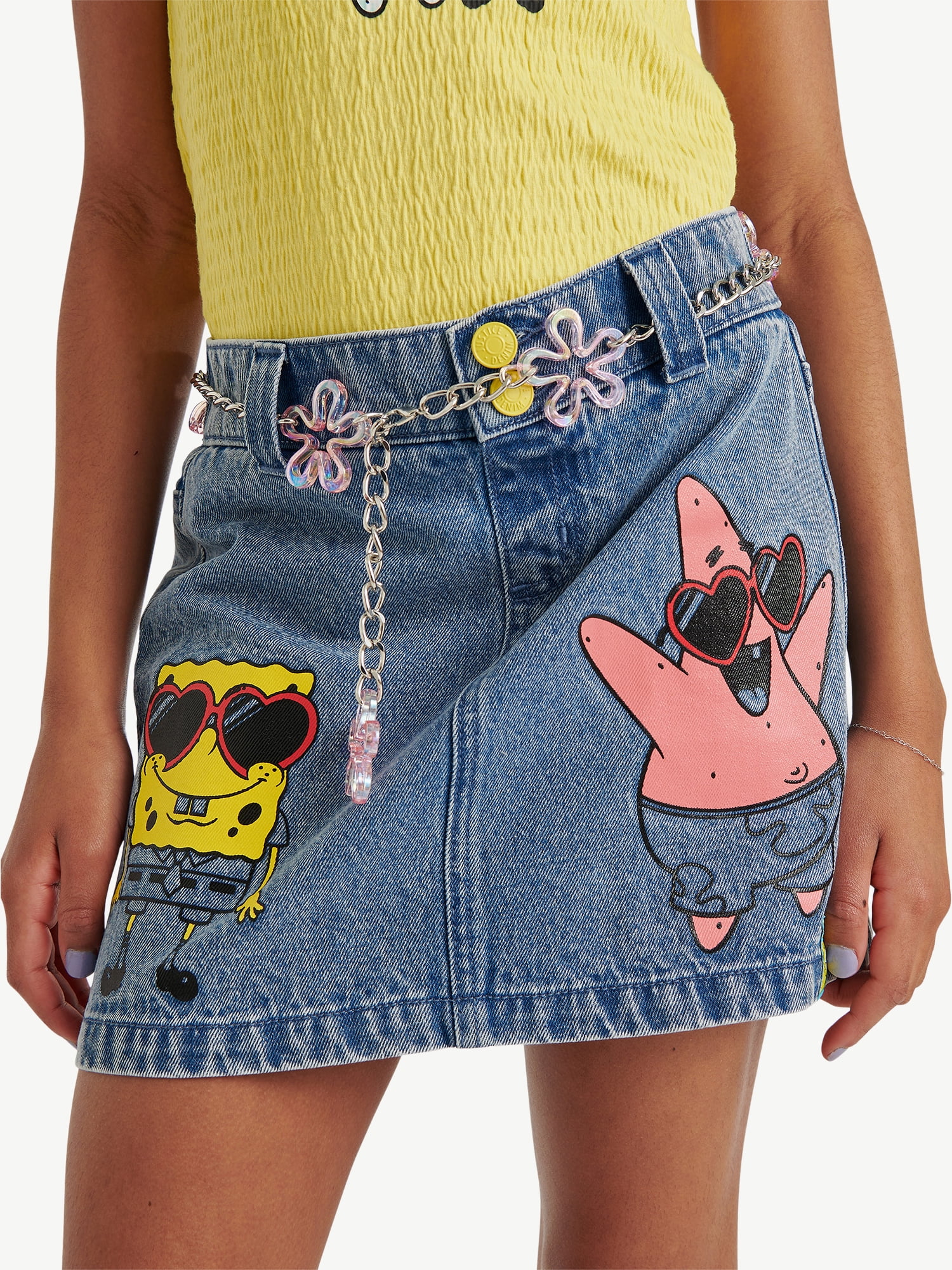 SpongeBob X Justice Girls Denim Skirt, Sizes XS - XLP