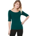 thumbnail image 2 of INSPIRE CHIC T-Shirt Ajusté à Manches Mi-Longues pour Femmes, 2 of 6