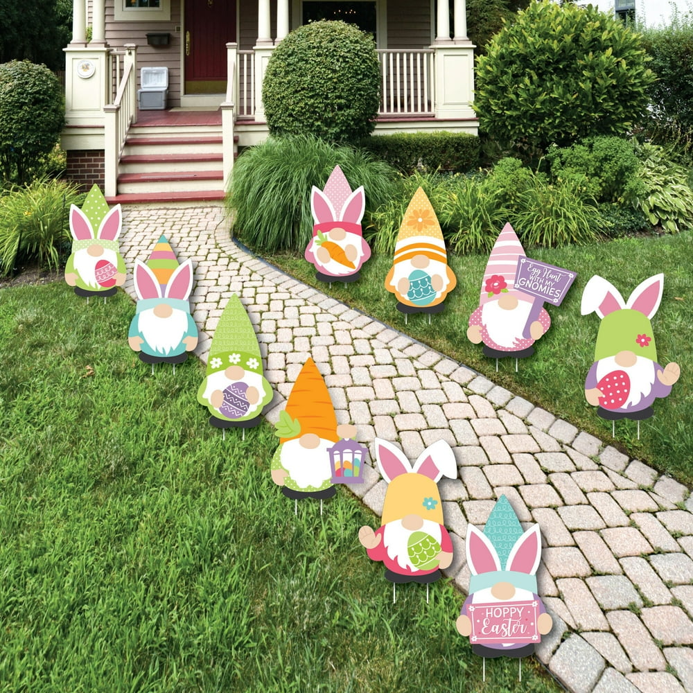 Big Dot of Happiness Easter Gnomes Lawn Decorations Outdoor Spring