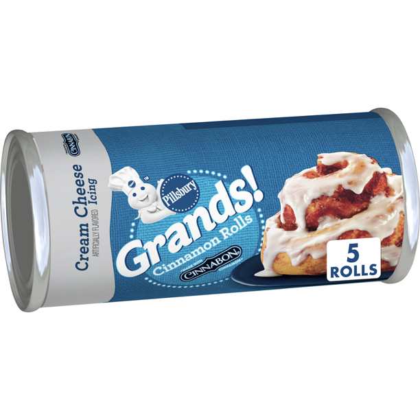 Pillsbury Grands Cinnamon Rolls Cinnabon Cinnamon Cream Cheese Icing 17 Oz Walmart Com Walmart Com