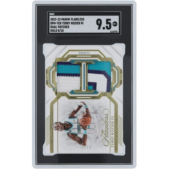 Terry Rozier III Charlotte Hornets 2022-23 Panini Flawless Dual Patches Gold #DPH-TER #8/10 SGC Authenticated 9.5 Card - Fanatics Authentic Certified
