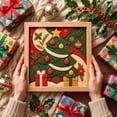 thumbnail image 5 of Twfbrm Christmas Kinusaiga Fabric Art Kit, 3D Mosaic Craft Kits with Wooden Frame and Tools, Holiday DIY Relaxing Handmade Art Project Christmas Decoration for Gift, Part, Home Decor, 5 of 6