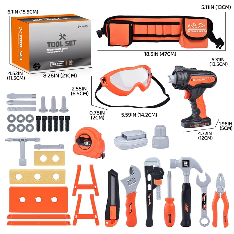 WLBES Kids Tool Set, 33 Pieces with Toy Drill photo 5