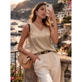 thumbnail image 5 of MOYIKO Tank Tops for Women Silk Satin V Neck Trendy Sleeveless Tops Dressy Casual Flowy Summer Shirts Loose Fit, 5 of 7