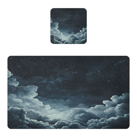 

Wobogo Starry Night Sky Picture Placemats Coasters Set of 1 Heat-resistant Non-slip Easy to Clean Square Dinner Plate Mat