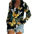 thumbnail image 2 of Mikilon Chemise à Manches Longues Col en V pour Femmes avec Motif Papillon, 2 of 6