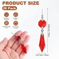 thumbnail image 3 of Uxcell 10-Pack Crystals Prisms Glass Tip Beads, 75mm Replacement Chandelier Teardrop Icicle Drops Hanging Pendants [Dark Red], 3 of 6