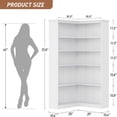 thumbnail image 4 of Garvee Large 5-Tier L-Shaped Corner Bookshelf, 35.5 x 35.5 x 72.8", White, 4 of 8