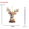 thumbnail image 3 of Hyknon Cute Acrylic Christmas Ornaments Pendant, Clear 2D Flat Festive Decor with Hanging Rope, Thick Reindeer Rearview Mirror Pendant, Portable Hanging Decor for Xmas Tree Car Backpack Holiday Gifts, 3 of 7