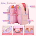 thumbnail image 6 of 2PCS Cute Bunny Backpack,Kawaii Backpack Set with Pen Bag, Aesthetic Student Book Bags with Beaded Quicksand & Rabbit Doll(Purple,15.7in), 6 of 8