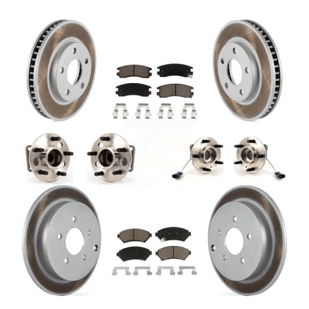Transit Auto Front Rear Hub Bearings Assembly Coated Disc Brake Rotors And Ceramic Pads Kit (10Pc) Replacement For Pontiac Montana - Left Right Side (Driver Passenger) KBB-120770