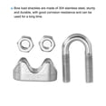 thumbnail image 4 of Uxcell 5/32" / 4mm Wire Rope Cable Clip Clamp, Stainless Steel U Bolt Fastener for Rigging Railing, Silver Tone 6Pcs, 4 of 5