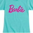thumbnail image 3 of Barbie - Classic Pink Logo - Youth Girls Fitted Short Sleeve T-Shirt, 3 of 5