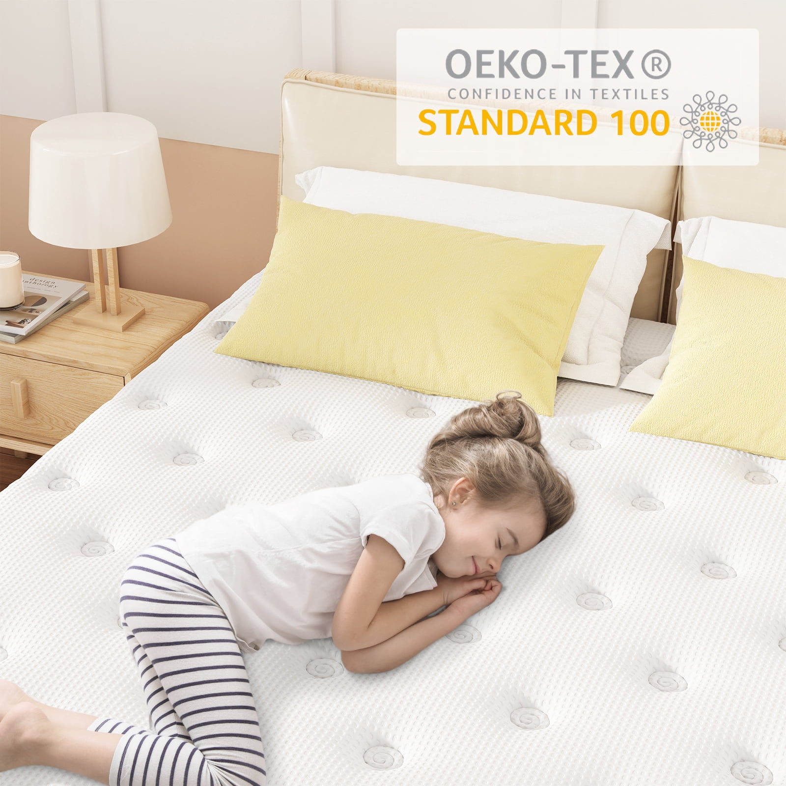 Sleepmax Serene 14" King Hybrid Mattress with CertiPUR-US Gel Infused Memory Foam & Pocket Springs, Oeko-Tex Certified Fabric & Fiberglass Free Fire Retardant Protection