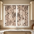 thumbnail image 7 of 2 Panels Coffee Curtain, Retro Brown Coffee Theme, Home Decor Bedroom Living Room Kitchen, Cafe Window Treatment Set - 27.5X59'', 7 of 7