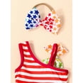 thumbnail image 5 of Bagilaanoe 0-18M Infant Baby Girl 4th of July Clothes Independence Day Outfits Stars Stripes Print Romper Sleeveless Playsuit with Headband Summer Clothing, 5 of 8