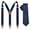 Navy Blue, variant on KAMBERFT Men's Skinny Tie and Suspenders Set, Y-Back, Black, 2-Piece