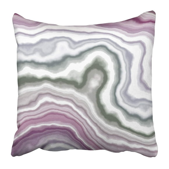 EREHome Gray Stone Wide Onyx Slice Green Agate Arabic Band Bar Calcite Carnelian Chalcedony Pillow Case Cushion Cover 20x20 inch