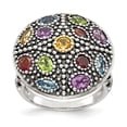 thumbnail image 1 of Sterling Silver Two Tone Silver And Gold Plated Sterling Silver w/Antiqued Multi Gemstone Ring, 1 of 3