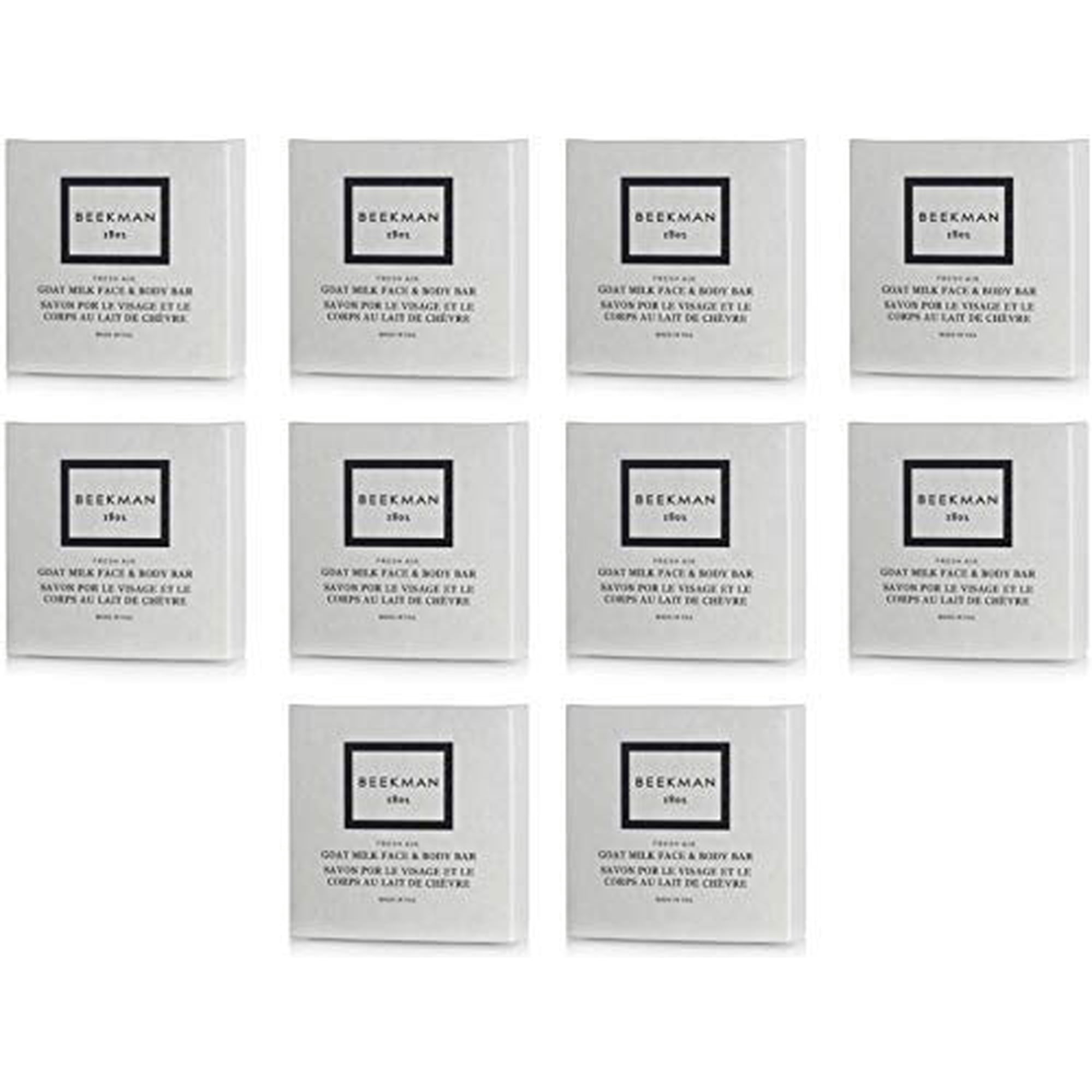Beekman 1802 Fresh Air Goat Milk Bath Bar Boxed Soaps, 1.25 Ounce - Set of 10